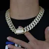 Zware kettingen 20 mm 18-20 inch geel wit vergulde bling cz Cubaanse ketting schakelarmband sieraden voor mannen vrouwen leuk cadeau