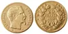 Frankreich 20 Frankreich Ein Satz (1853-1860)A/B 14 Stück vergoldete Kopie dekorative Münzstempel aus Metall, Fabrikpreis