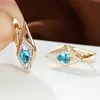 Hoop Huggie Crystal Female Blue Zircon örhängen Luxury Multicolor Stone Geometric Boho Gold Color Small For Womenhoop