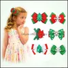 Haarclips Barrettes Sieraden Nieuwe kerstmeisjes Dubbel dek BOWS Kids Cartoon Baby BB Designer Accessoires Drop Delivery 2021 1Boxy