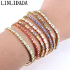 10Pcs 2021 Fashion Adjustable Link Chain Colorful Beaded Anklet Oil Dripping Eyes Beads Bracelet
