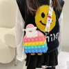 christmas Children change purse 2022 cartoon cute bubble silicone zero wallet for kids fashion boys girl Santa Claus decompression cross-body bags F1446