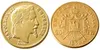 فرنسا 20 فرنسا 1870A / B مطلية بالذهب نسخة ديكور عملات معدنية يموت تصنيع سعر المصنع