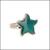 Bandringen Sieraden Starfish Moodring Veranderende kleur verstelbare drop levering 2021 DHAG0