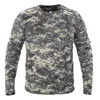 Homens de manga longa camuflagem t￡tica camiseta spring outono de secagem r￡pida camisa do ex￩rcito militar top