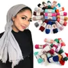 180 90cm gewoon 01-65 Wraps Colors Crinke Cotton ShawaB Chic Simple Muslim Women Shawls Scarvesturban Islamic Clothing Head Wrap