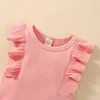 Roupas Conjuntos de roupas meninas meninas 3pcs macacão terno de pão sem mangas tripulação pescoço com trape com estampa com estampa de lama com calças de triangular calças triangular