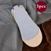 Frauen Socken Strumpfwaren 5 Paare/satz Unsichtbare Baumwolle Halbe Füße Boot Silikon Rutschfeste Einfarbige Träger Socke Weibliche Low Cut dünne SockenSocken