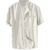 Koszulki męskie duże s-5xl man bawełniany lniany bluzka bluzka letnia cienki obroń