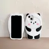 New style Silicone phone cases for iPhone 13promax 12 11 7P cute panda cross dressing rabbit Cover Case