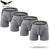 4pcs / Lot Long Boxershorts Sous-vêtements Hommes Boxers Sous-vêtements Sexy Homme Calzoncillos Hombre Heren Mâle Culotte Bambou Homme Cuecas 220423