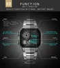 Zegarek na rękę Square Analog Analog Analog Digital Watches Shok ze stali nierdzewnej Mężczyźni Bransoletka Watch Gshock 50m Wodoodporne na zewnątrz MORN287P