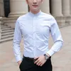 Browon Brand Men Shirts Business Long Sleeve Stand Collar Cotton Male Shirt Slim Fit Designs Mens Fahion 220726