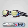 Adults Swimming Goggles Electroplating Coated Anti-Fog Lens Elastic Headband Adjustable Nose Pad Swimming Glasses G220422