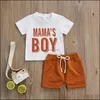 Kleidung Sets Baby Kinder Baby Mutterschaft Jungen Outfits Infant Brief Drucken Tops und Shorts 2 Teile/satz S Dhat0