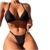 Women's Swimwear Ladies Fashion Bikini Solid Swimsuit Two Piece Filled Bra Push-Up Pad Low WaistBeach Bathing Suits Bikinis 2022 MujerWomen'