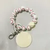 9 Styles Bracelet perlé porte-clés pendentif fête faveur ballon de sport football Baseball basket-ball Bracelet de perles en bois B0719