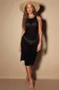 Beach Blouse Hollow Knit Long Skirt Resort Ladies Dress CX220505