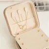 Velvet Travel Jewelry Box Double Layer Display Organizer Rings Earrings Necklaces Bracelets Display Case Packaging with Mirror