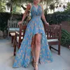 Robes décontractées printemps et été 2022 Amazon transfrontalier européen américain femmes tempérament Sexy cou imprimé robe décontracté