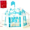 Creativo coreano di auguri 3D Creative 3D THRIEDIMENSIONALE Scatena Children039s Carousel Blead Blessing Message PostCard1261425