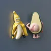 Produit mignon dessin animé 3D réfrigérateur autocollants jouets pour enfants créatif décoration de la maison fruits aimant banane avocat Message 220727