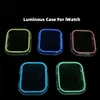 Luminous Watch Case For Apple Watch 41mm 45mm 44mm 42mm 40mm 38mm Hollow Half Pack PC Cover iWatch 7 6 5 4 3 SE Watchband Accessories