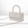 Borsa da sera Pochette da donna con scatola di cristallo 2022 Designer di lusso Borsa da sposa con strass lucido e borsa a tracolla con catena di perline 220622