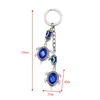 Handmade Woved Animal Key Anelli piuma farfalla malvagia occhi keychain gufo elefante portachiavi in ​​vetro turco blu pendente orli hamsa keychain