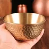 Tigela de bebida de bronze para martelo dourado espessado de tributo auspicioso 4 tamanhos gravando a copo de água benta Buda Bowl Home Decorativa Decorativa