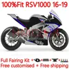 OEM-обтекатели для Aprilia RSV4 RSV1000R RSV 1000 RSV-1000 R 16-19 Bodywork 162NO.119 RSV1000 R RR 16 17 18 19 RSV1000RR 2016 2017 2018 2019 Инъекция плесени Blue Silver Blue Silver