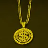 Naszyjniki wisiorek Hip-hop męski naszyjnik kryształ kryształ miami znak dolara