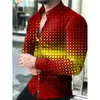 Men's Casual Shirts Fashion Men Turn-down Collar Shirt Peacock Feather Print Long Sleeve Tops Quality Men's Clothes Prom CardiganMen's