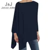 Jocoo Jolee Women Causal Long Sleeve Cotton Blouse Spring Loose Irregular Shirt Female Solid Sweatshirt Female Tops Pullover 210308