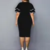 Plus Size Klänningar Klänning Elegant grönt geometriskt tryck Födelsedagsfest 2022 Bankett O Neck Dam För