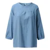 Blouses voor vrouwen shirts vrouwen casual afdruk ronde nek bijgesneden mouw shirt vouw blouse losse tuniek top popelin damesvrouwen's