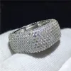 Stunning Luxury Jewelry Original Silver Color 925 White Clear AAAA Cubic Zirconia Square Promise Women Wedding band Ring Gift 220728