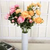 Decorative Flowers & Wreaths 5PCS Artificial Flower Silk Peony For Wedding Decoration 3 Heads Weihnachten Home Decor Ramos De Novia Bruiloft