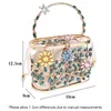 Abendtaschen aushöhlen Eimer Abend Clutch Bag für Frauen Strass Blumen Luxus Designer Handtasche Elegante weibliche Party Geldbörse Bolsa X671h 220318