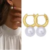 Kvinnor Romantisk enkel stud Glossy Pearl Stud örhängen Trendiga Lovely Ear Accessory Party Holiday Presents Creative Hoop Girl Accessories Luxury Högkvalitativa smycken