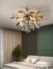 Lätt lyx 2022 sovrum kristallkronor krom taklampa restaurang nordisk postmodern sovrum rum kreativa blommor lampor