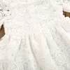 Meisjesjurken prinses schattige kanten jurk geboren peuter babymeisjes o-neck a-line knie-lengte bloemen witte outfit zomerfeest 0-24mgirl's