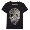 Women's T-Shirt Fashion Tshirt 2022 Summer Short Sleeve With A Skulls Crystal Printing Cotton Shirt Female ClothesWomen's