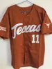 CHEN37 Custom College Texas Longhorns Jersey de beisebol Roger Clemens Murphy Stehly Ivan Melendez Skyler Messinger Eric Kennedy Trey Faltine Silas