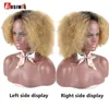 aosi wig short bluffy hair afro kinky curly blown brown天然暑さの合成コスプレウィグ女性220622