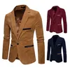 Mens Casual Blazers Autumn Spring Jacka Män mode Slim Fit Vintage Blazer Coat Man Masculino Clothing Vetement Homme 220804