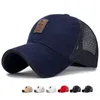 Solid Cotton Trucker Baseball Cap Men Mesh Ademende zonnebrandcrème Label Stick Snapback Sunhat Summer Outdoor Sports Golf Hat
