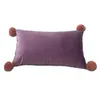 Kussen/decoratief kussen rechthoek stevige super zacht fluweel dutje wollen bal 10colour stoel home decor bedliving kussens sofa kamer kussencushio