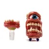 New Unique Halloween Style Smoking Pipes 18mm Female Joint With Bowl Unique Glass Spoon Dab Rig Oil Burner Colorful Hand Pipe Accessories Tobacco Tool