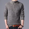 Chandails pour hommes hiver hommes demi-fermeture éclair Cardigan pull hommes couleur unie décontracté chaud coupe ajustée pulls mâle polaire tricoté pulls XXXLMen